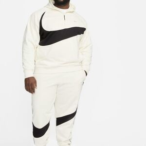 Nike White and Black Hoodie and Joggers Set